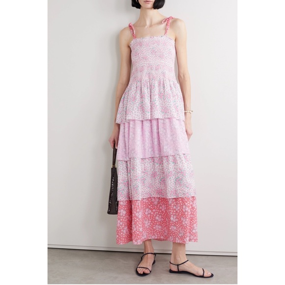 LoveShackFancy Caressa Sleeveless Floral Ruffle Dress - Picture 8 of 15